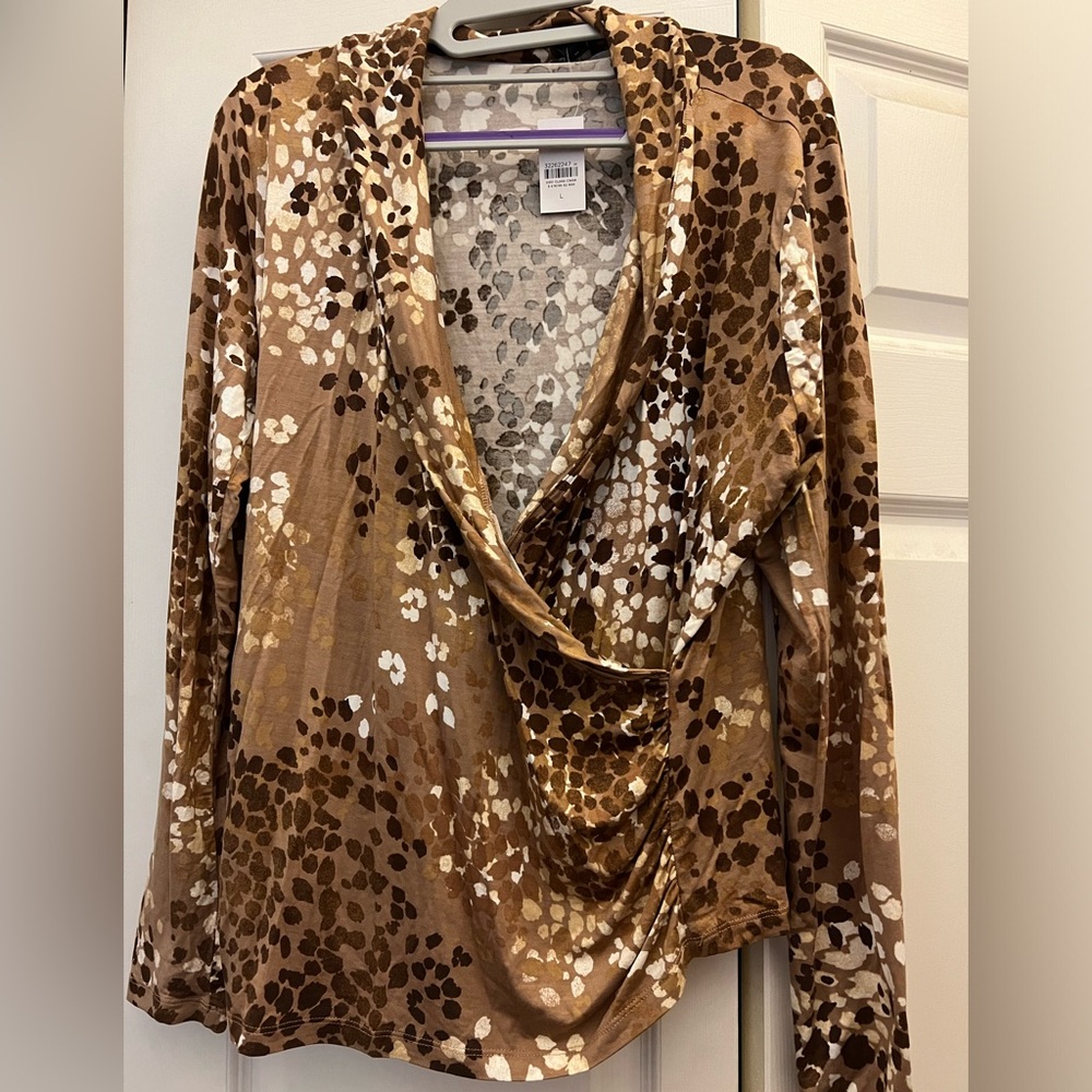 Gorgeous Ann Taylor Wrap Top - Animal Print